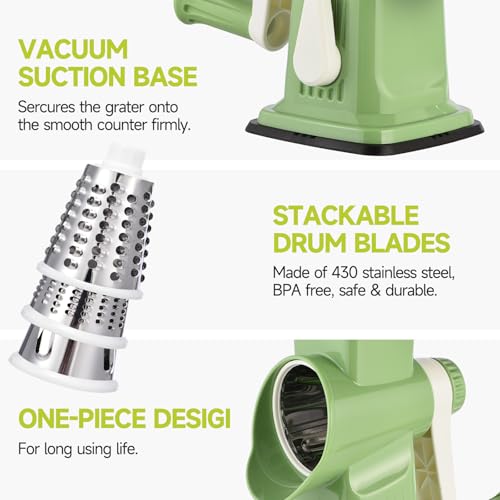 Rotary Cheese Grater Hand Crank Transparent
