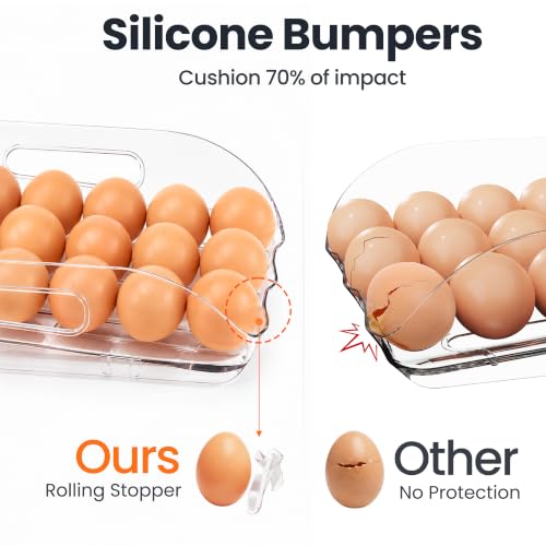 36 Egg Holder for Fridge with Silicone Bumpers