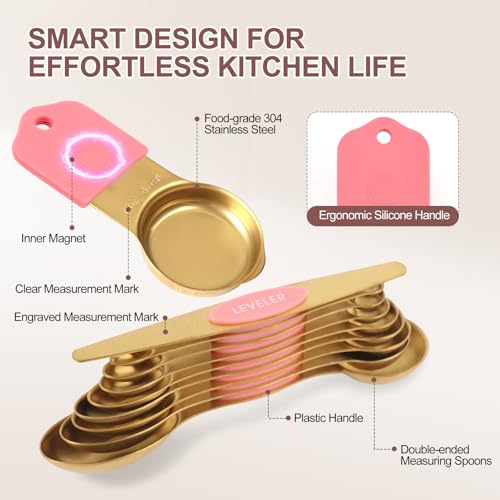 16 Piece Magnetic Measuring Cups & Spoons Set (15 Count)
