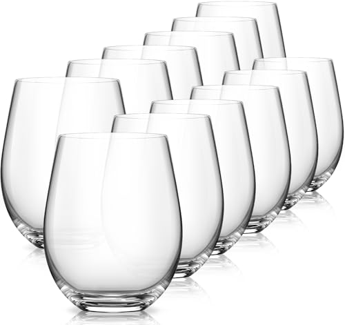 Stemless Wine Glasses Set of 12 (12 Count)