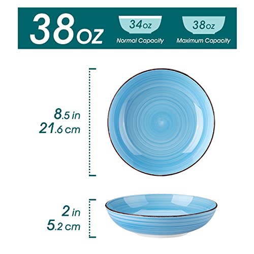 Bonita 38 oz Ceramic Pasta Bowls Set of 6 (6 Count)