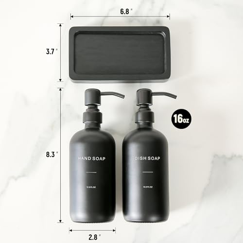 Matte Black Soap Dispenser Set