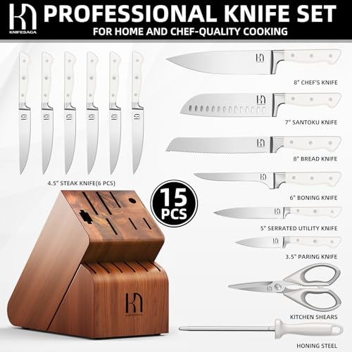 15 pc Japanese Kitchen Knife Block Set (15 Count)