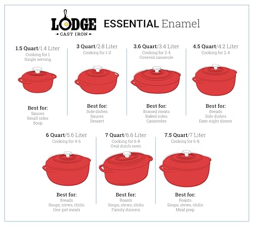 Enameled Cast Iron Oval Dutch Oven with Lid