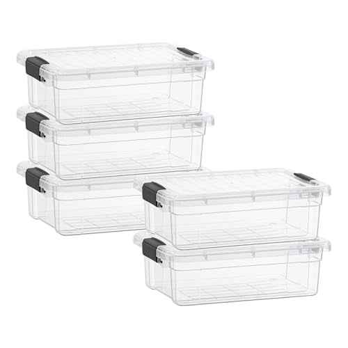 7.4 Quart Clear Plastic Storage Bin with Lid (5 Count)