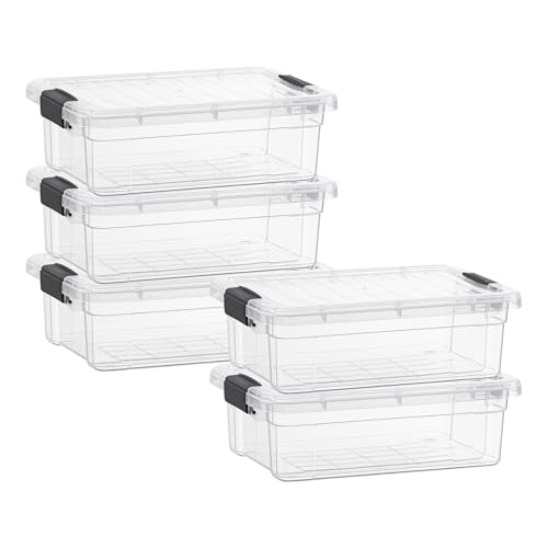 1.27 Quart Clear Plastic Storage Containers with Lids (5 Count)
