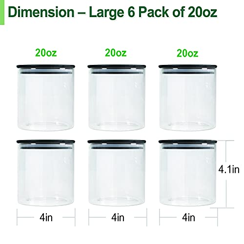 Glass Jars with Airtight Black Lids