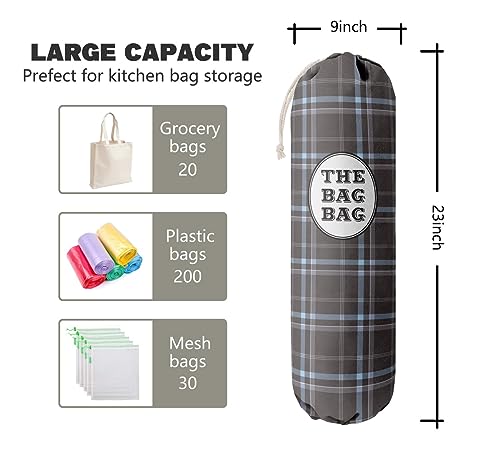 Classic Buffalo Check Plaid Grocery Bags Holder Organizer