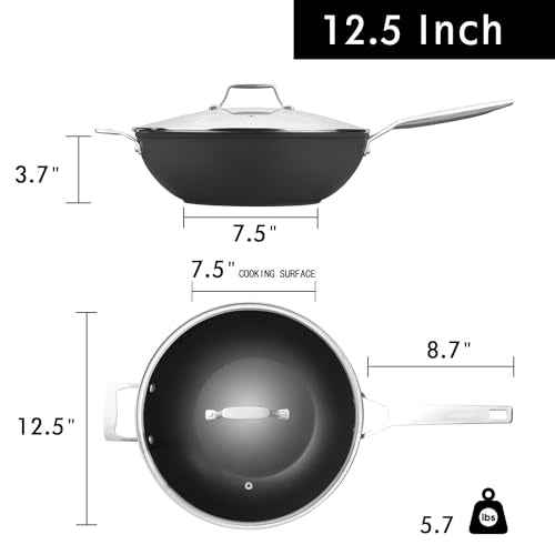 12.5 Inch Nonstick Frying pan with Lid