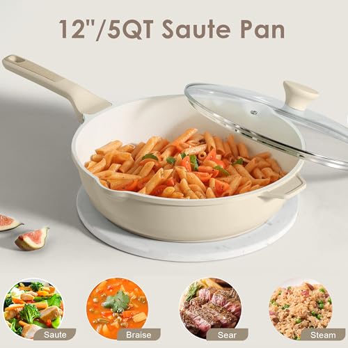 Nonstick Saute Pan with Lid 12