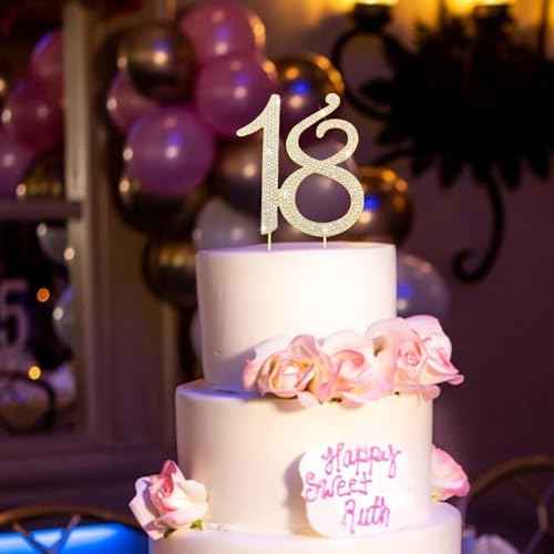 18th Birthday Decorations Cake Topper Gold Birthday Decorations for Women