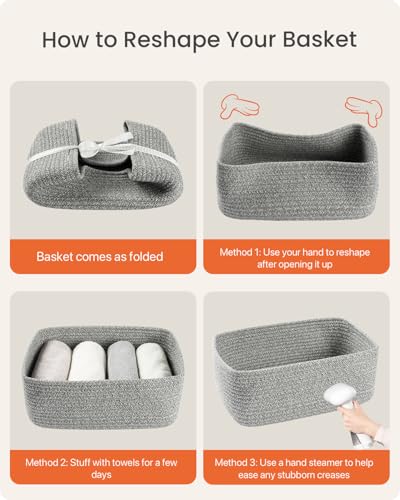 Small Woven Storage Basket for Organizing (3 Count)