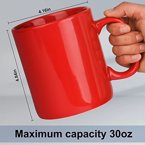 30oz Super Large Ceramic Coffee Mugs Large Handles Set of 2 (2 Count)