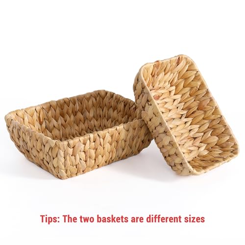 Small Wicker Baskets for Organizing 2 Pack (2 Count)