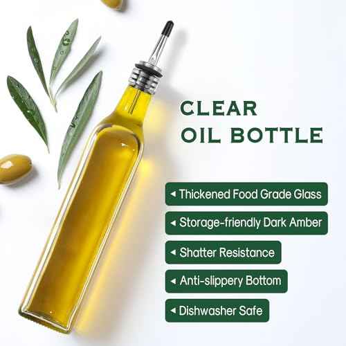 17oz Clear Glass Olive Oil Dispenser Bottle