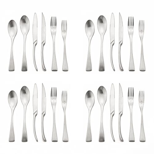 Luxury 304 Stainless Steel Matte Silver Cutlery Flatware Set