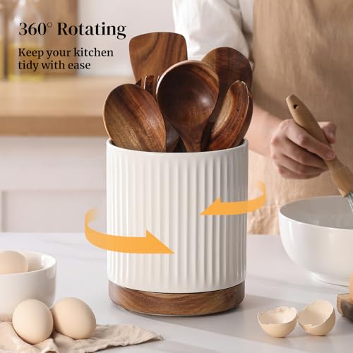 360° Rotating Extra Large Cooking Utensil Holder