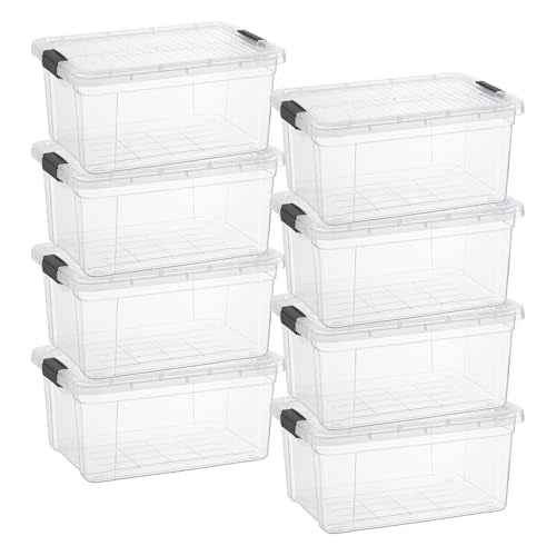 1.85 Quart Clear Plastic Storage Boxes with Lids (8 Count)