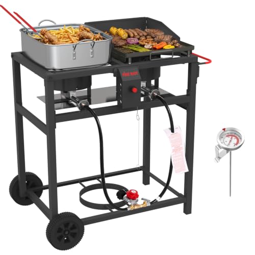Outdoor Propane Deep Fryer & Grill Griddle Combo