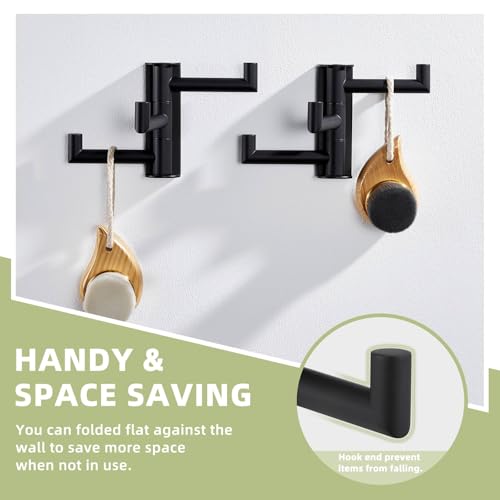 Bathroom Towel Hook Matte Black (2 Count)