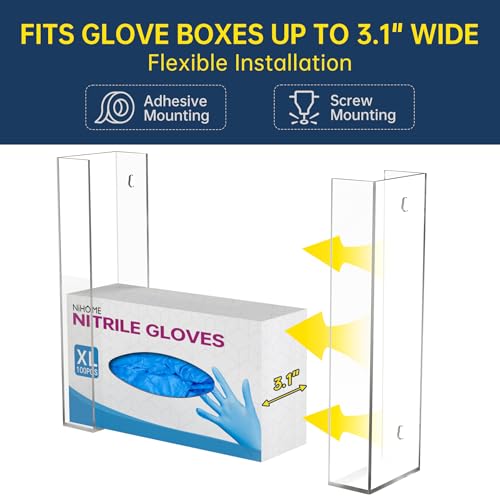 2 Tier Clear Acrylic Glove & Tissue Box Holder Dispenser (2 Count)