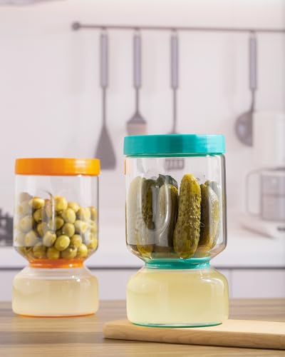 Pickle Jar with Strainer Flip