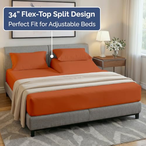 Flex Top Split Head King 4 Piece Sheet Set
