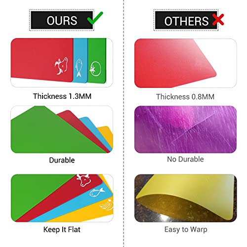 Kitchen Plastic Cutting Board Set (4 Count)