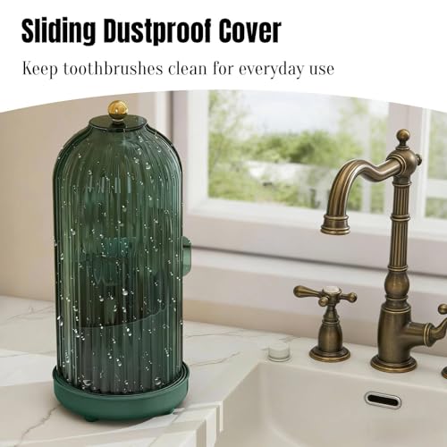 Dustproof Toothbrush Holder Organizer with Drainage