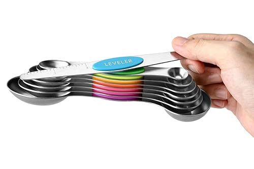 Stainless Steel Magnetic Measuring Spoons Set of 8