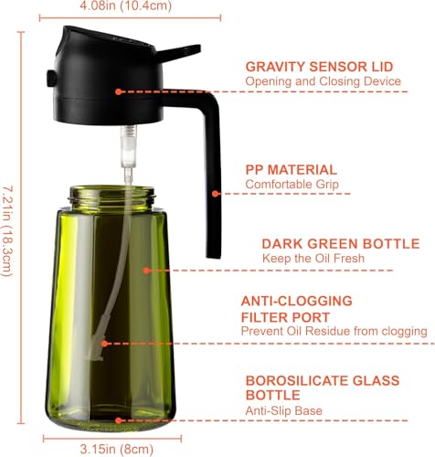 16oz 470ml Olive Oil Dispenser for Kitchen with Stickers