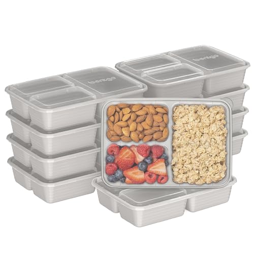 Prep 3 Compartment Meal Prep Containers with Lids (20 Count)