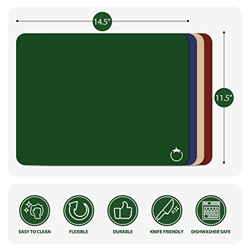Plastic Flexible Cutting Boards for Kitchen Set of 4 (4 Count)