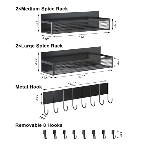 Magnetic Spice Rack for Refrigerator (5 Count)