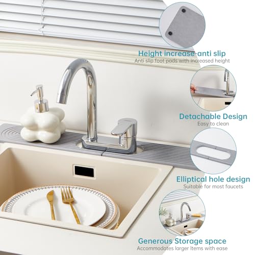 Stone Faucet Mat for Kitchen Sink Oval Hole Bathroom sink splash guard