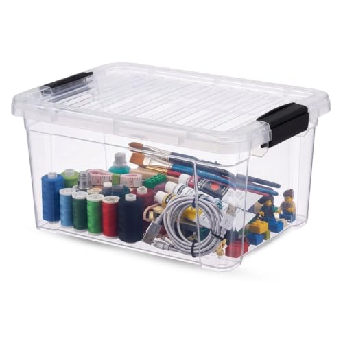6.6 Quart Clear Plastic Storage Boxes with Lids