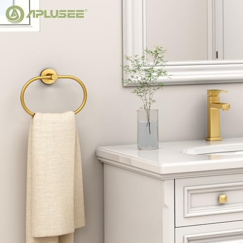Brushed Gold Towel Ring for Bathroom Towel Storage