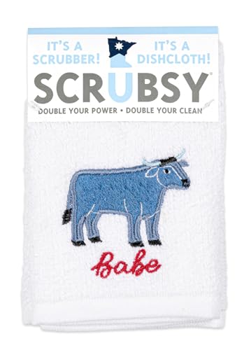 MÜkitchen SCRUBSY 100% Cotton Kitchen Dish Cloth with Built in Scrubber