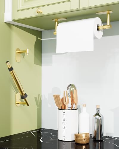 Paper Towel Holder Under Cabinet One Hand Operable