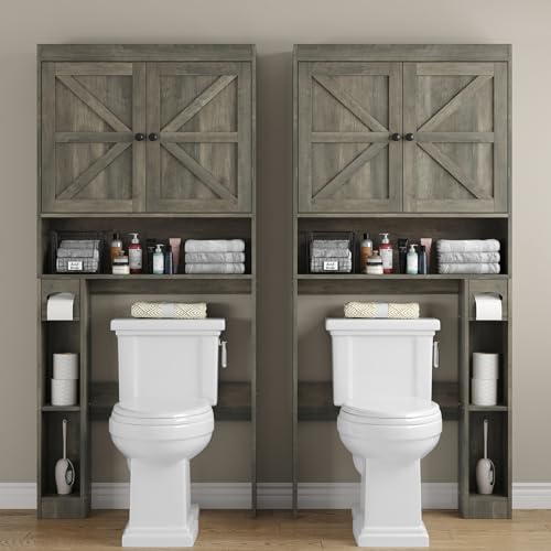 32.3''W Over The Toilet Storage Cabinet with Barn Doors