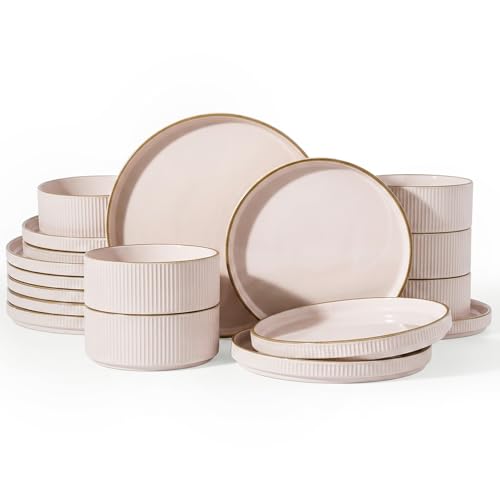 Stoneware Dishes Dinnerware Sets for 6 (18 Count)