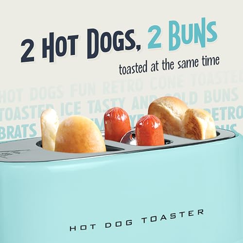 Pop Up 2 Hot Dog and Bun Toaster With Mini Tongs