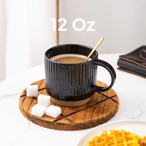 12 OZ Stackable Coffee Mugs Set of 4 (4 Count)