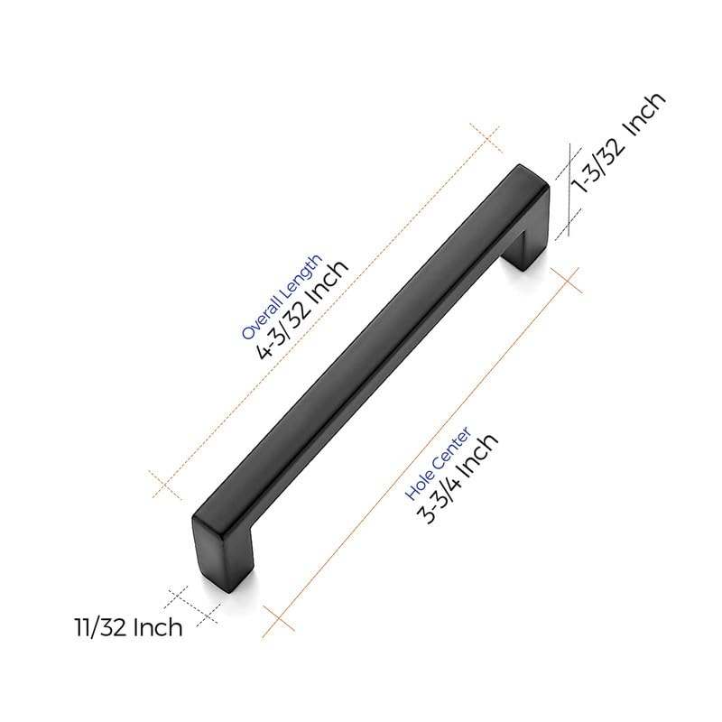Matte Black Cabinet Handles Solid Cabinet Pulls 3 (35 Count)