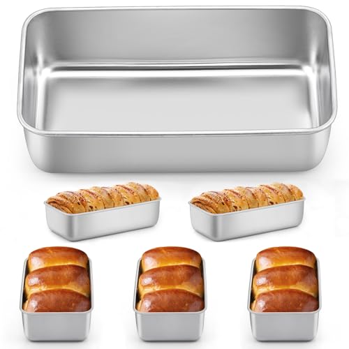 6 Pack Bread Loaf Pans for Baking 9x5 Inch (4.49 Count)