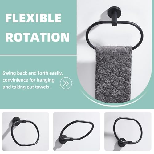 Matte Black Oval Towel Ring
