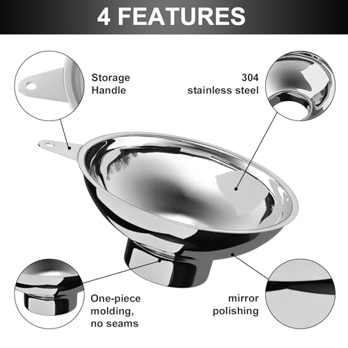 5.7 Inch X 2.78 Inch Mouth Metal Canning Funnel for Wide Mouth Mason Jars