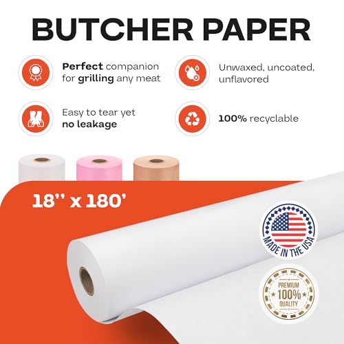 White Butcher Paper 18" x 2160" (270 Sq Ft)