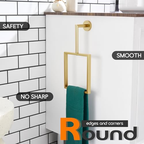 Towel Rack Black Hand Towel Ring Holder for Bathroom Wall Mount Stainless Steel Towels Hanger for Bathroom and Kitchen Decor