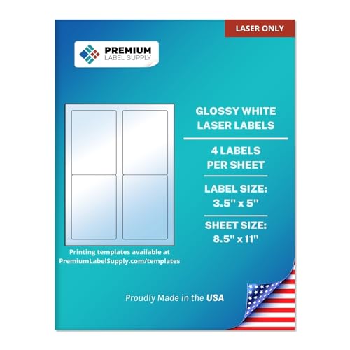 Glossy White Sticker Labels (100 Count)